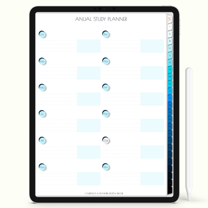 Caderno Digital 24 Matérias - anual study planner, caderno digital para iPad e Tablet Android. Cadernos & Planner Digital Brasil