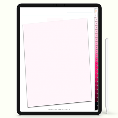 Caderno Digital Blush Linda e Rosa 24 Matérias • Para iPad Tablet Android • Download instantâneo • Sustentável