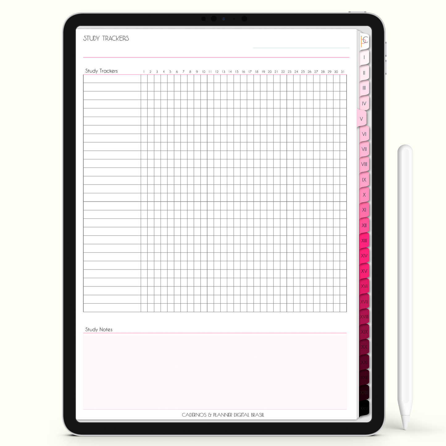 Caderno Digital Blush Biomedicina Plenitude 24 Matérias • Para iPad e Tablet Android • Download instantâneo • Sustentável