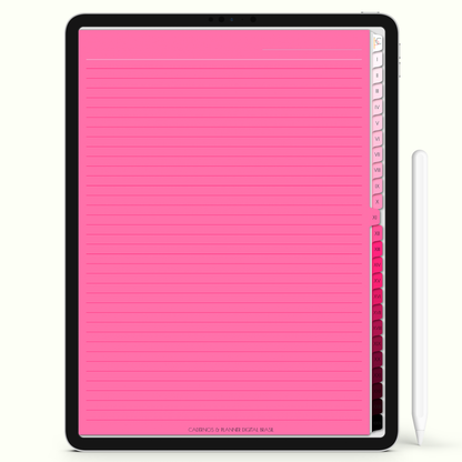 Caderno Digital Blush Mente Brilhante 24 Matérias • Para iPad e Tablet Android • Download instantâneo • Sustentável