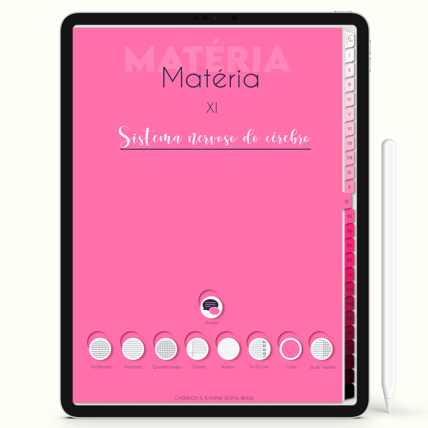 Caderno Digital Blush Biomedicina Vida Miscroscópica 24 Matérias • Para iPad e Tablet Android • Download instantâneo • Sustentável