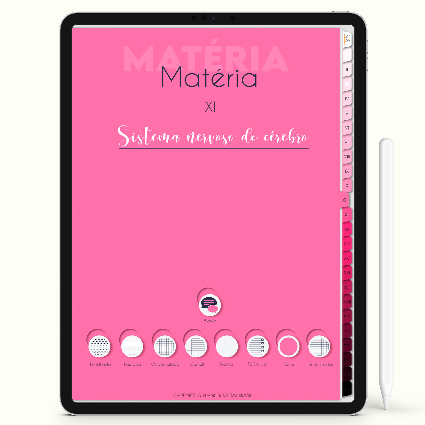 Caderno Digital Blush Bela Noite 24 Matérias • iPad Tablet Android • Download instantâneo • Sustentável
