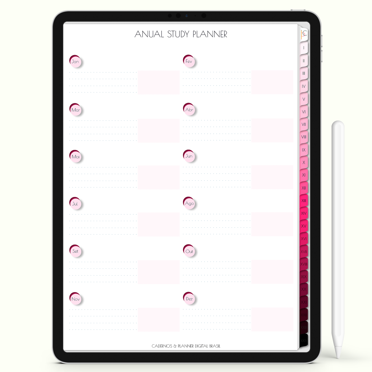 Caderno Digital Blush Biomedicina Enxergue Além 24 Matérias • Para iPad e Tablet Android • Download instantâneo • Sustentável