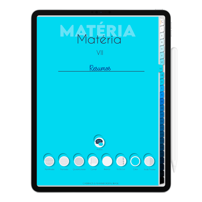 Caderno Digital 24 Matérias - página pautada do caderno digital para iPad e Tablet Android. Cadernos & Planner Digital Brasil