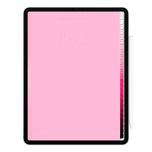 Caderno Digital Blush Amor Amor 24 Matérias • Para iPad e Tablet Android • Download instantâneo • Sustentável