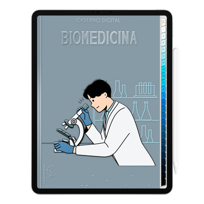 Caderno Digital Blue Biomedicina Conhecimento e Ciência 24 Matérias • Para iPad e Tablet Android • Download instantâneo • Sustentável