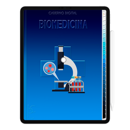 Caderno Digital Blue Biomedicina Descoberta Científica 24 Matérias • Para iPad e Tablet Android • Download instantâneo • Sustentável