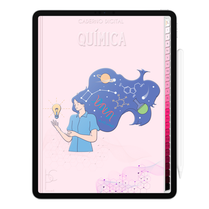 Caderno Digital Blush Química Descobertas que Transformam 24 Matérias • Para iPad e Tablet Android • Download instantâneo • Sustentável