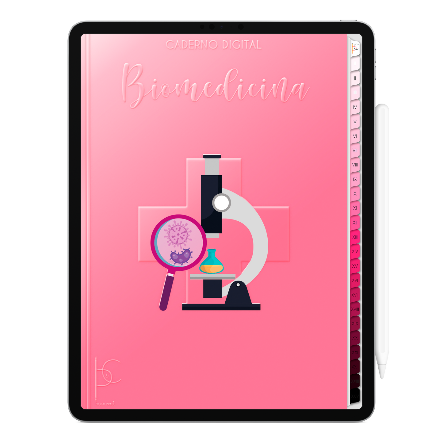 Caderno Digital Blush Biomedicina Enxergue Além 24 Matérias • Para iPad e Tablet Android • Download instantâneo • Sustentável