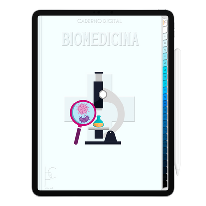 Caderno Digital Blue Biomedicina Experimento Científico 24 Matérias • Para iPad e Tablet Android • Download instantâneo • Sustentável