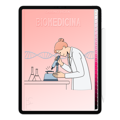 Caderno Digital Blush Biomedicina Experimento Científico 24 Matérias • Para iPad e Tablet Android • Download instantâneo • Sustentável