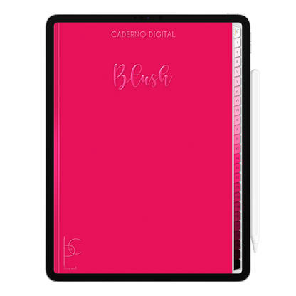 Caderno Digital Blush Linda e Rosa 24 Matérias • Para iPad Tablet Android • Download instantâneo • Sustentável