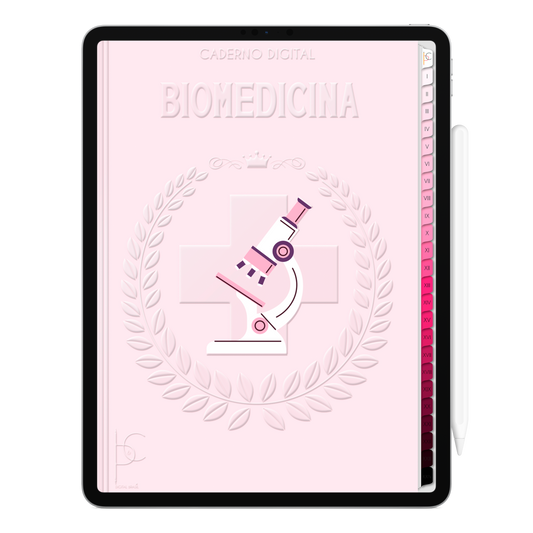 Caderno Digital Blush Biomedicina Plenitude 24 Matérias • Para iPad e Tablet Android • Download instantâneo • Sustentável