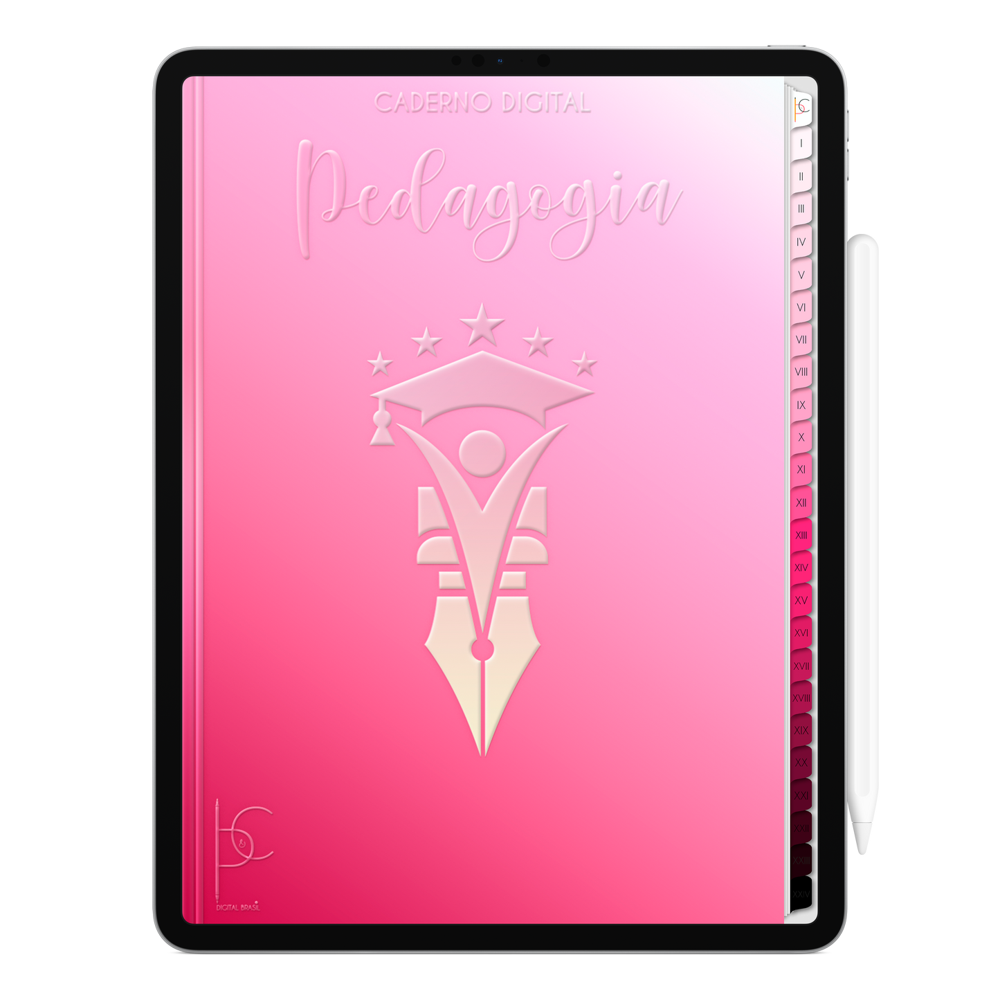 Caderno Digital Blush Pedagogia Realização Suprema 24 Matérias • Para iPad e Tablet Android • Download instantâneo • Sustentável