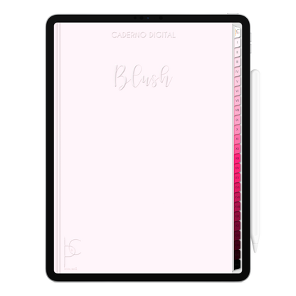 Caderno Digital Blush White Blush 24 Matérias • Para iPad e Tablet Android • Download instantâneo • Sustentável