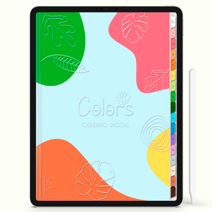 Caderno Digital Colors e as Folhas 16 Matérias • Para iPad e Tablet Android • Download instantâneo • Sustentável