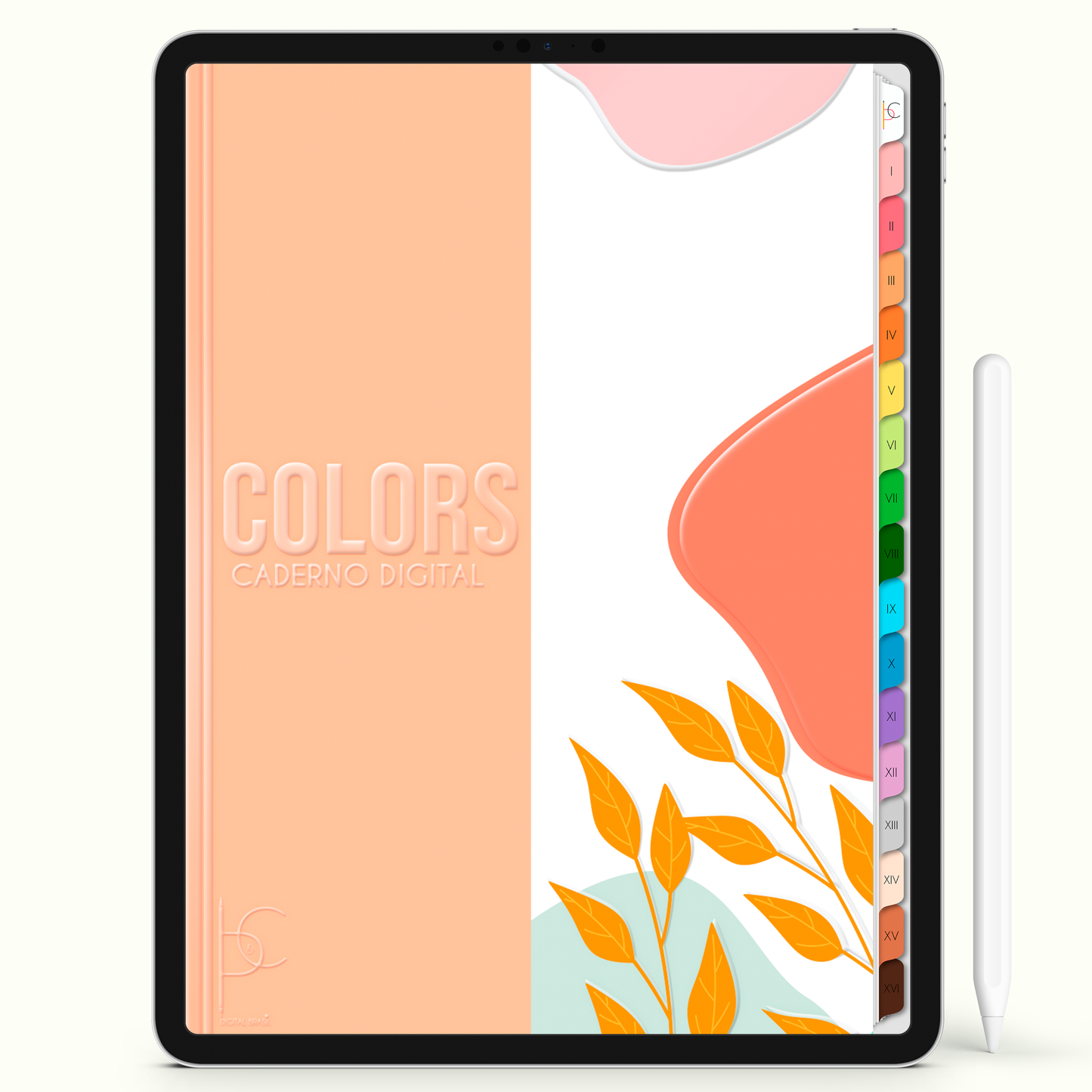 Caderno Digital Colors 16 Bele Study Matérias • iPad Tablet Android • Download instantâneo • Sustentável