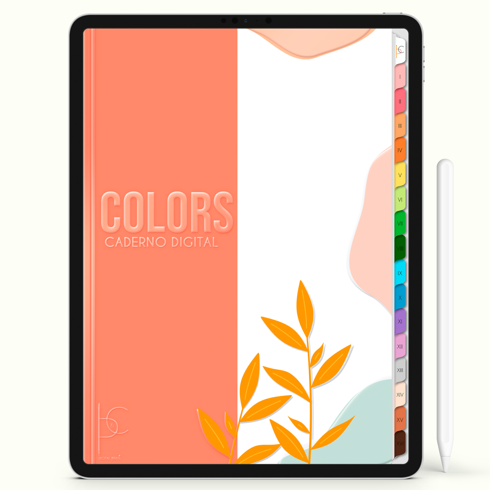Caderno Digital Colors Bel 16 Matérias • Para iPad e Tablet Android • Download instantâneo • Sustentável