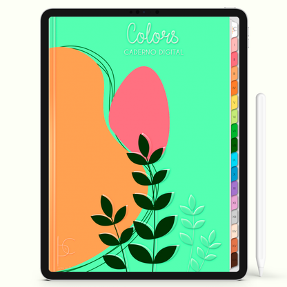 Caderno Digital Colors Anotações Diária 16 Matérias • Para iPad e Tablet Android • Download instantâneo • Sustentável