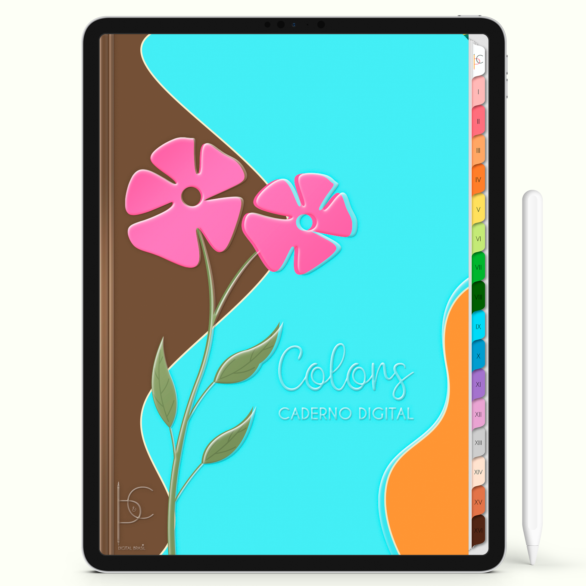 Caderno Digital Colors Delicacy 16 Matérias • Para iPad e Tablet Android • Download instantâneo • Sustentável