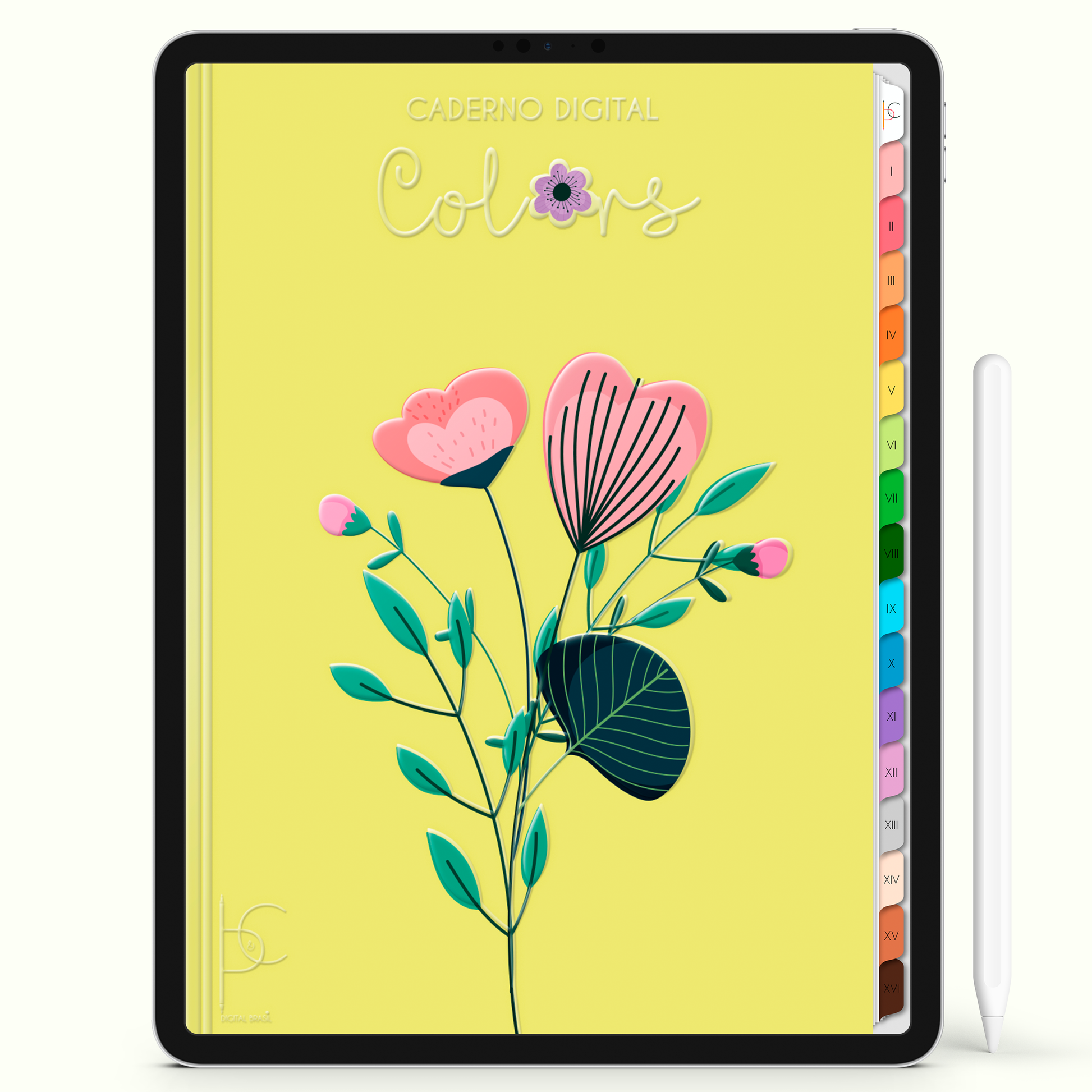 Caderno Digital Colors I Love Studies 16 Matérias • Para iPad e Tablet Android • Download instantâneo • Sustentável