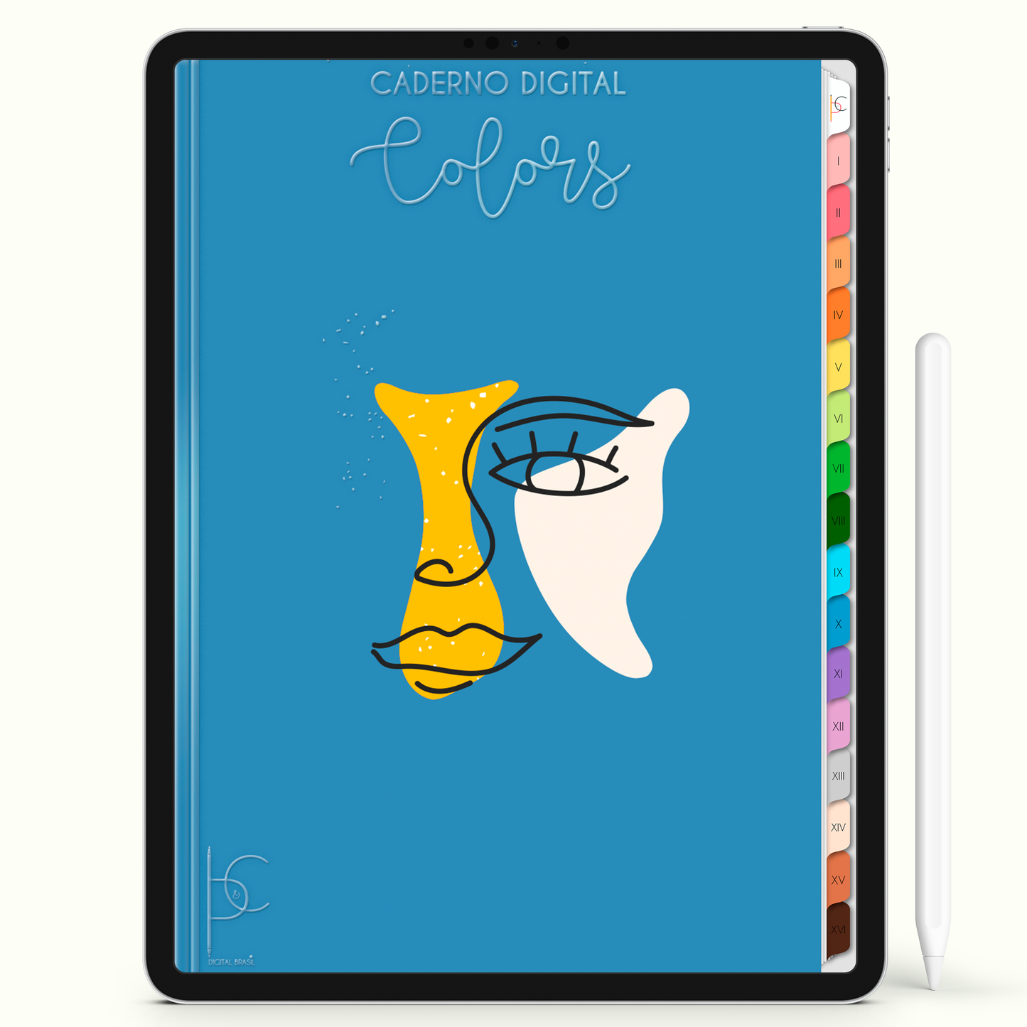 Caderno Digital Colors Study Formas de Escrever 16 Matérias • Para iPad e Tablet Android • Download instantâneo • Sustentável