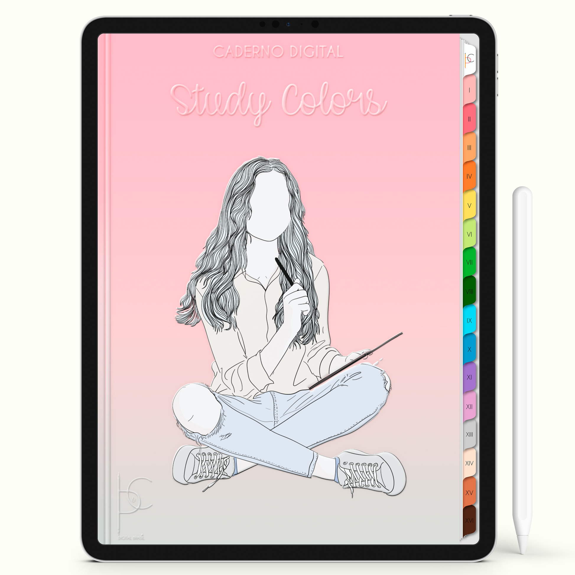 Caderno Digital Colors Study Colors Note 16 Matérias • Para iPad e Tablet Android • Download instantâneo • Sustentável