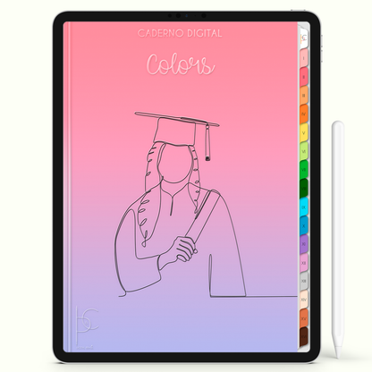 Caderno Digital Colors Formanda 16 Matérias • Para iPad e Tablet Android • Download instantâneo • Sustentável