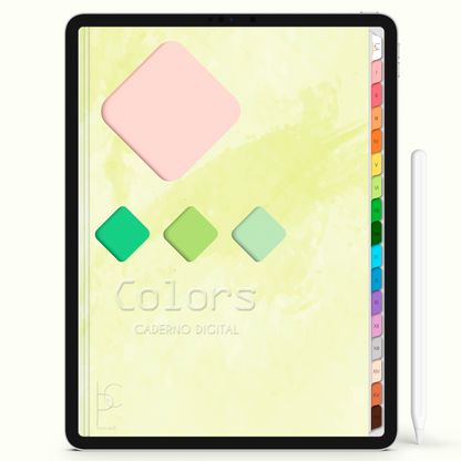Caderno Digital Colors Study Color 16 Matérias • Para iPad e Tablet Android • Download instantâneo • Sustentável