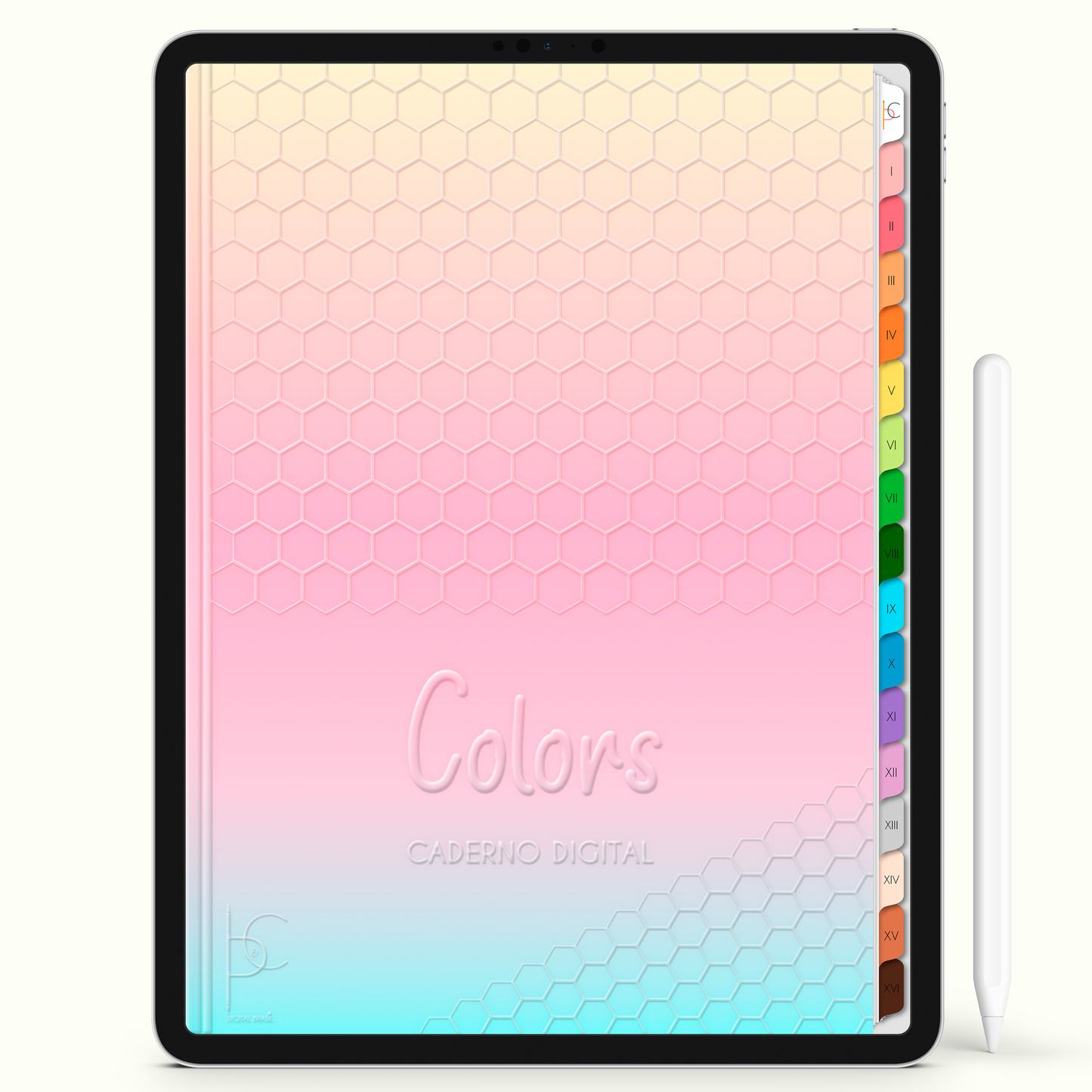 Caderno Digital Colors Dolce 16 Matérias • Para iPad e Tablet Android • Download instantâneo • Sustentável