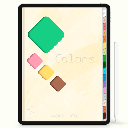 Caderno Digital Colors Colorindo Notas 16 Matérias • Para iPad e Tablet Android • Download instantâneo • Sustentável