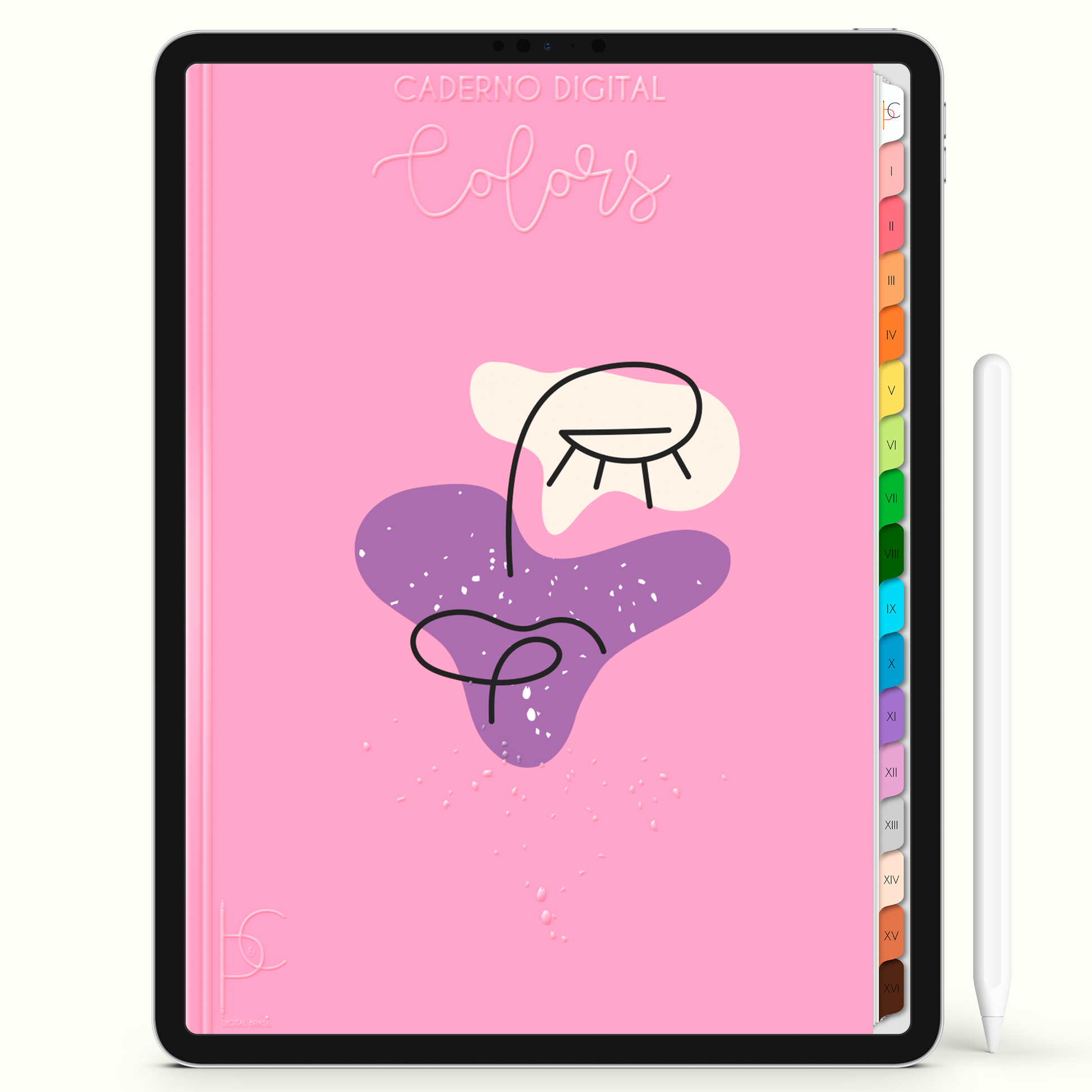 Caderno Digital Colors Study Formas 16 Matérias • Para iPad e Tablet Android • Download instantâneo • Sustentável