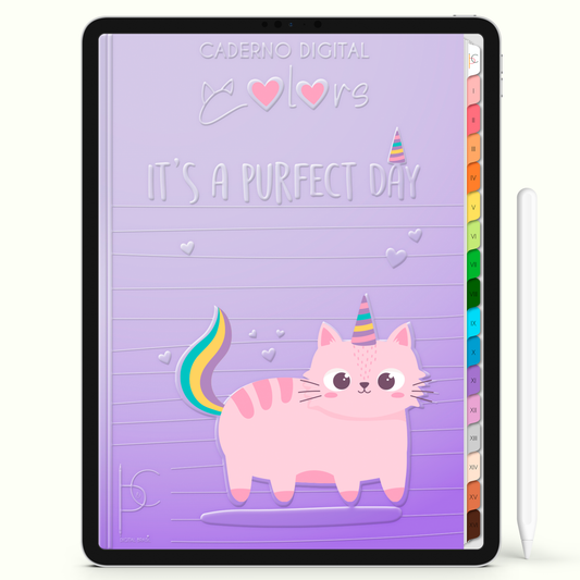 Caderno Digital Colors Purfect Day 16 Matérias • iPad Tablet Android • Download instantâneo • Sustentável