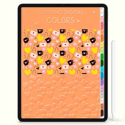 Caderno Digital Colors Coffee 16 Matérias • Para iPad e Tablet Android • Download instantâneo • Sustentável