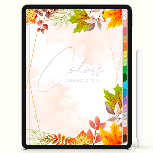 Caderno Digital Colors Notas de Outono 16 Matérias • Para iPad e Tablet Android • Download instantâneo • Sustentável