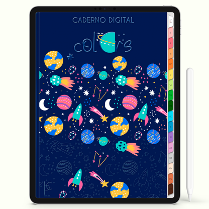 Caderno Digital Colors Espaço de Estudos e Notas 16 Matérias • Para iPad e Tablet Android • Download instantâneo • Sustentável