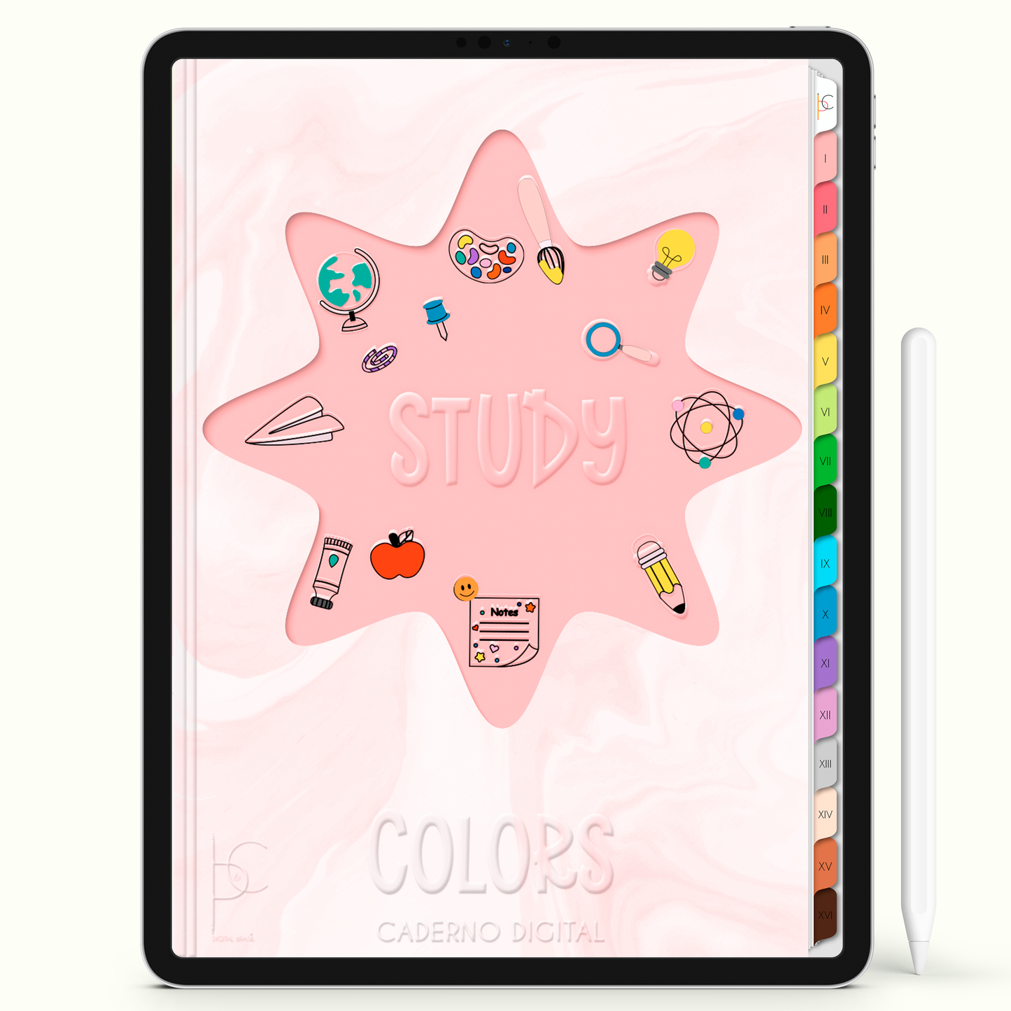 Caderno Digital Colors Melhor dos Estudos 16 Matérias • Para iPad e Tablet Android • Download instantâneo • Sustentável