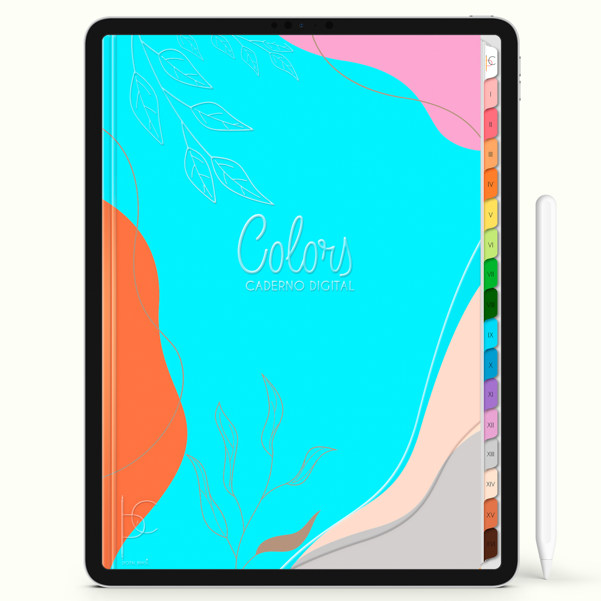 Caderno Digital Colors Belas Anotações 16 Matérias • Para iPad e Tablet Android • Download instantâneo • Sustentável