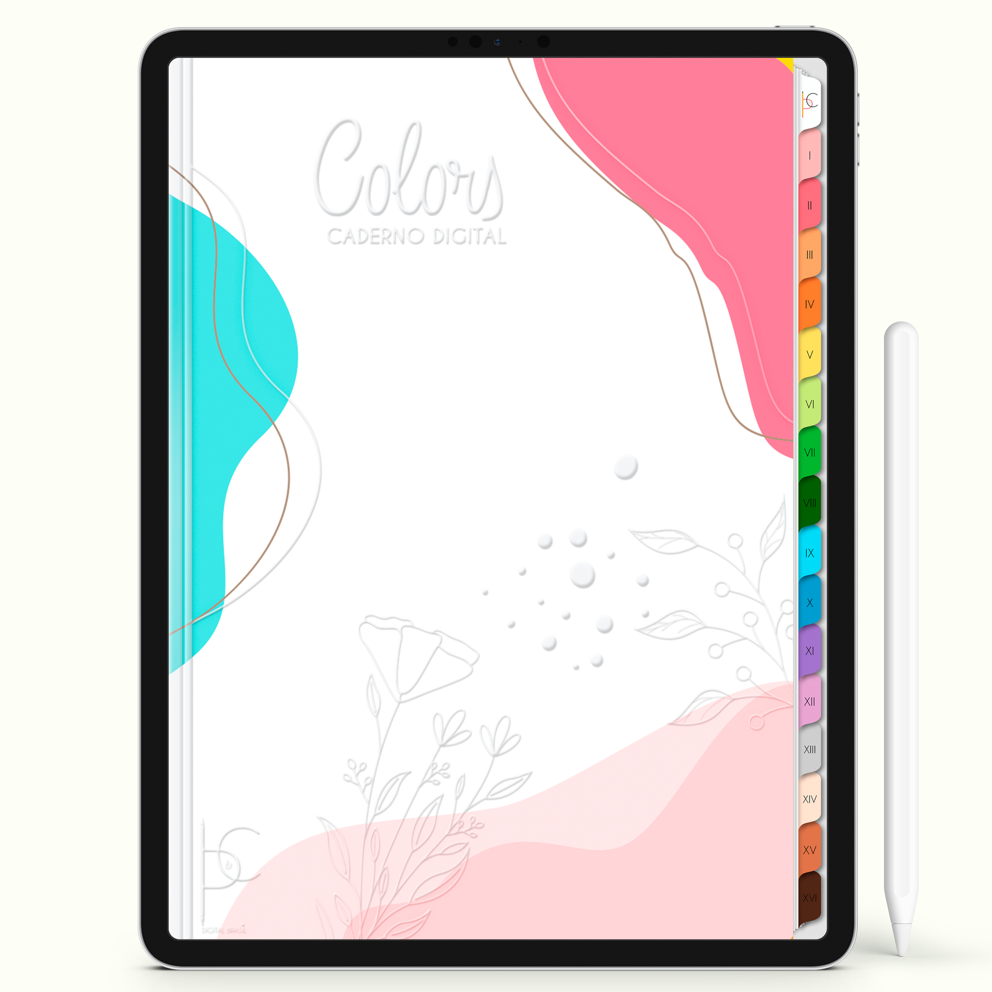 Caderno Digital Colors Belos Resumos 16 Matérias • Para iPad e Tablet Android • Download instantâneo • Sustentável