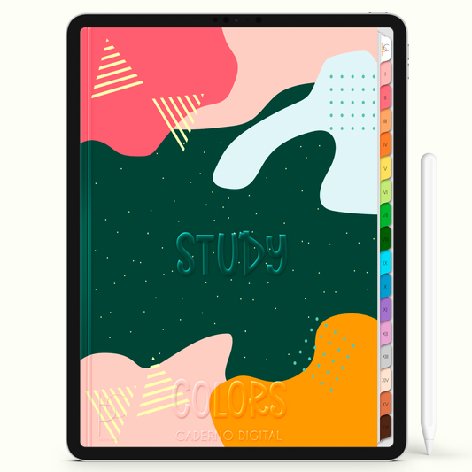Caderno Digital Colors Study Notes 16 Matérias • Para iPad e Tablet Android • Download instantâneo • Sustentável