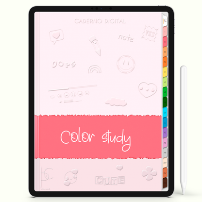 Caderno Digital Colors Happy Study 16 Matérias • Para iPad e Tablet Android • Download instantâneo • Sustentável