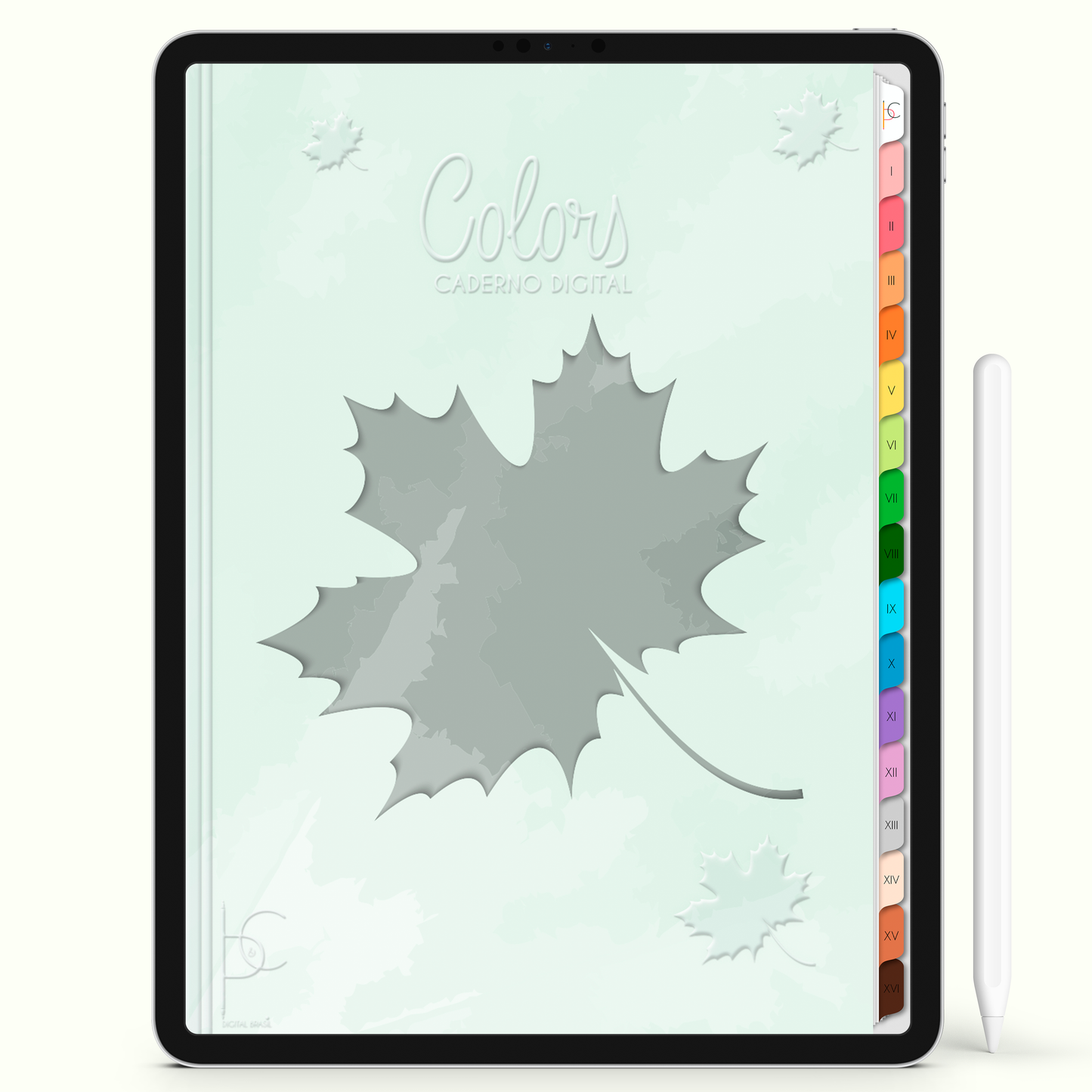 Caderno Digital Colors Estudos e Tarefas 16 Matérias • Para iPad e Tablet Android • Download instantâneo • Sustentável