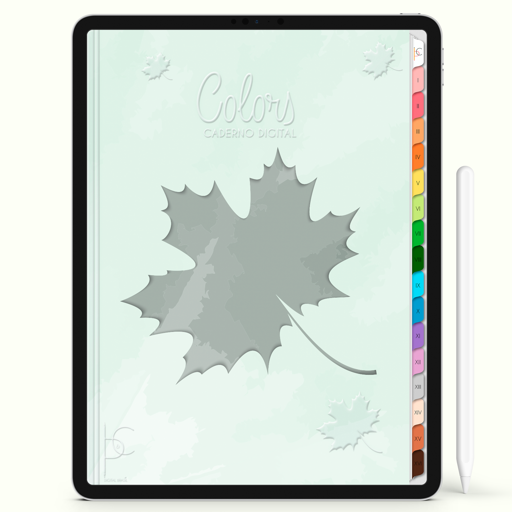 Caderno Digital Colors Estudos e Tarefas 16 Matérias • Para iPad e Tablet Android • Download instantâneo • Sustentável