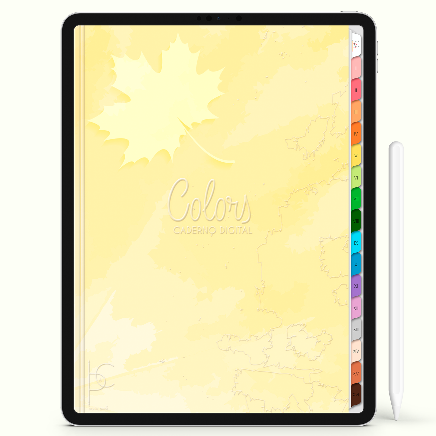 Caderno Digital Colors Mundo dos Estudos 16 Matérias • Para iPad e Tablet Android • Download instantâneo • Sustentável