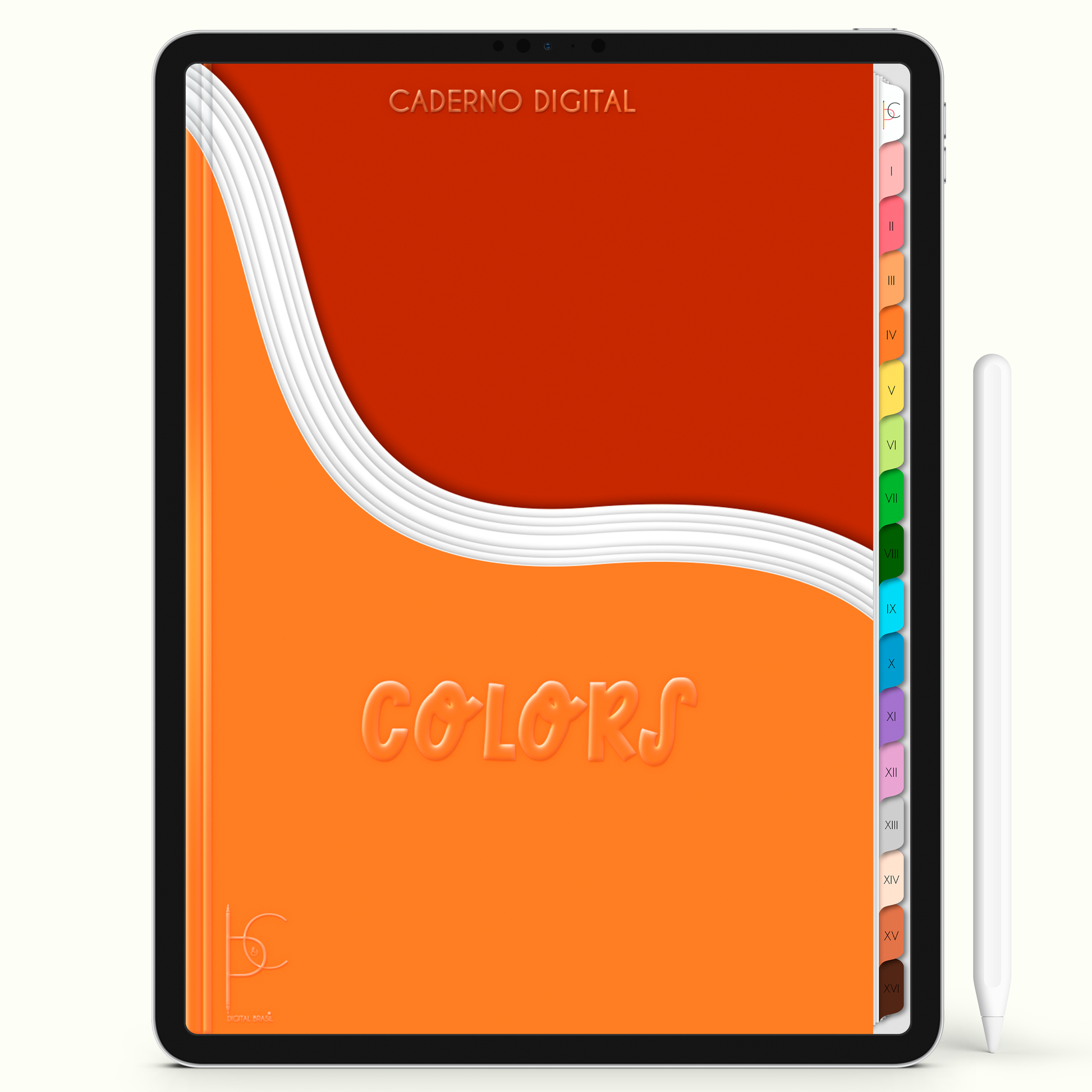 Caderno Digital Colors  Estudos Escolares 16 Matérias • Para iPad e Tablet Android • Download instantâneo • Sustentável