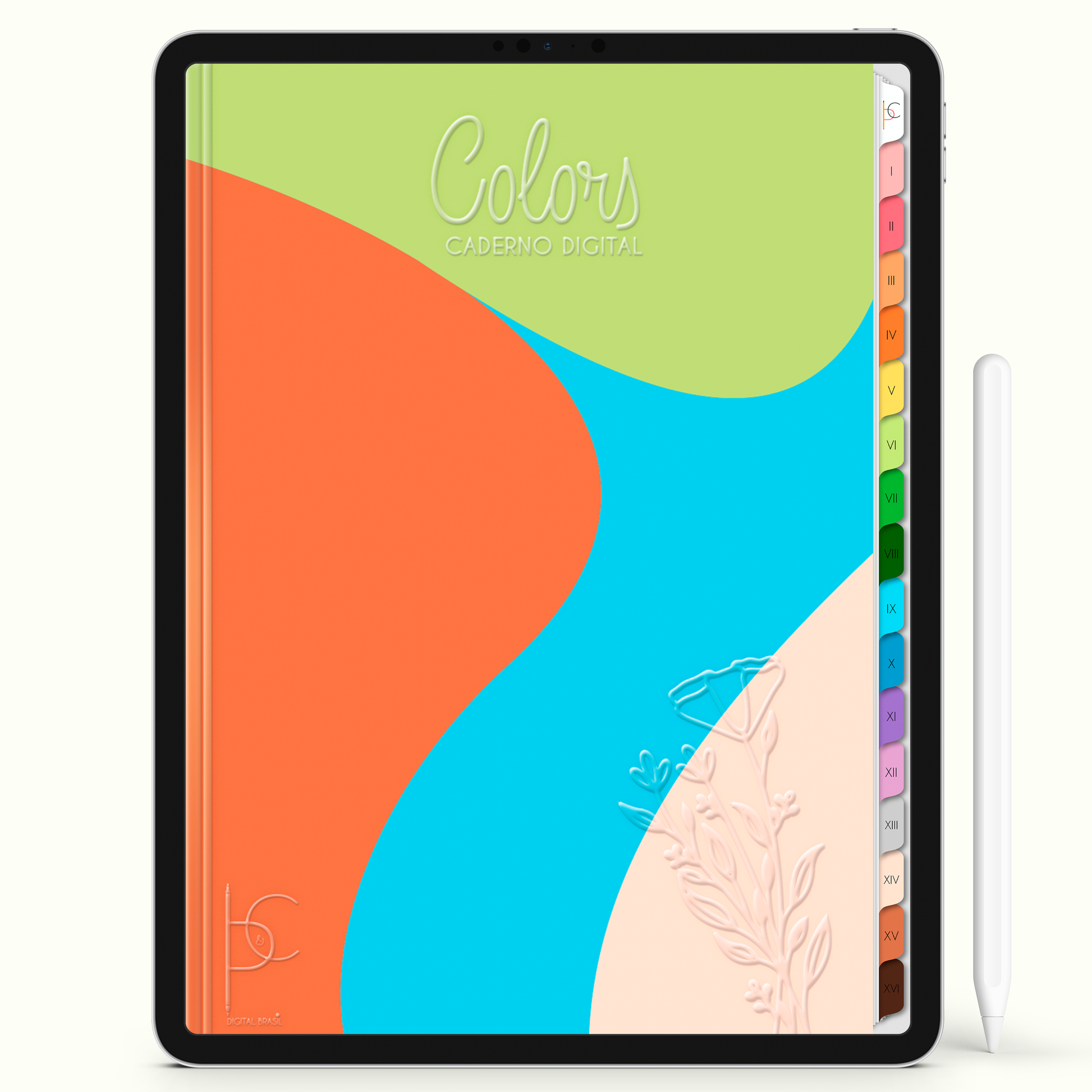 Caderno Digital Colors Resumos e Estudos 16 Matérias • Para iPad e Tablet Android • Download instantâneo • Sustentável
