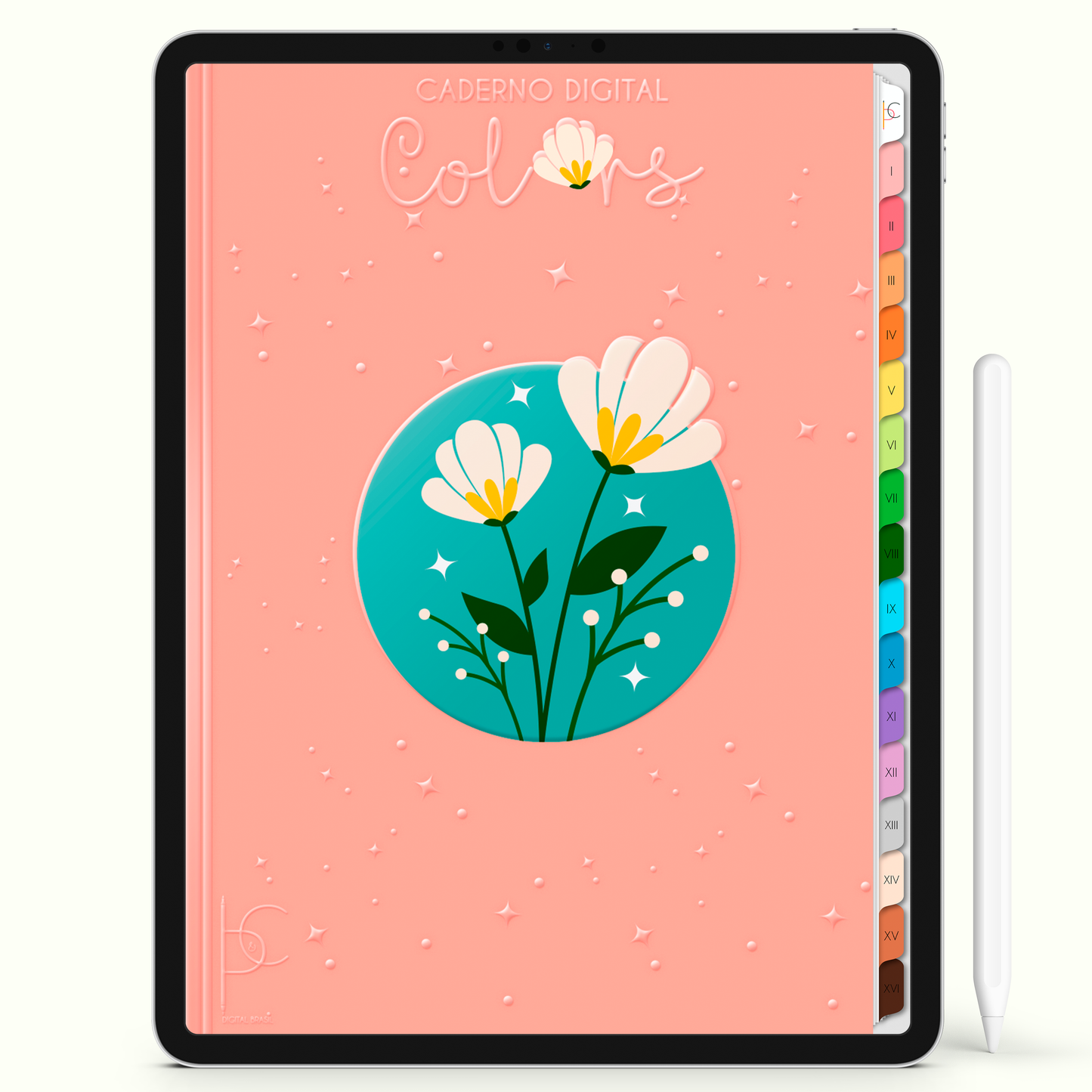Caderno Digital Colors Anotações 16 Matérias • Para iPad e Tablet Android • Download instantâneo • Sustentável