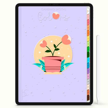 Caderno Digital Colors Guia de Estudos 16 Matérias • Para iPad e Tablet Android • Download instantâneo • Sustentável