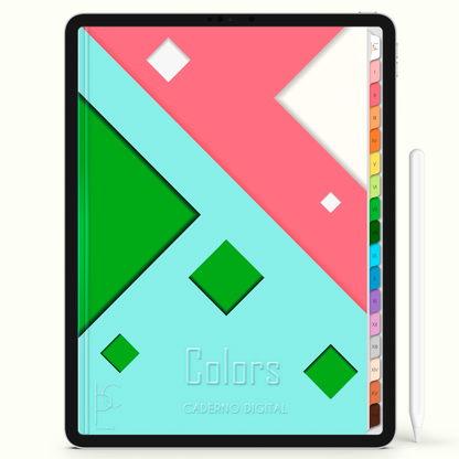 Caderno Digital Colors Study Inspiration 16 Matérias • Para iPad e Tablet Android • Download instantâneo • Sustentável