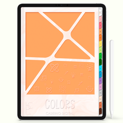 Caderno Digital Colors Estudos do Dia 16 Matérias • Para iPad e Tablet Android • Download instantâneo • Sustentável